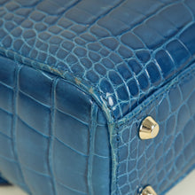 Christian Dior Blue Alligator Mini Lady Dior Bag