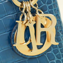 Christian Dior Blue Alligator Mini Lady Dior Bag