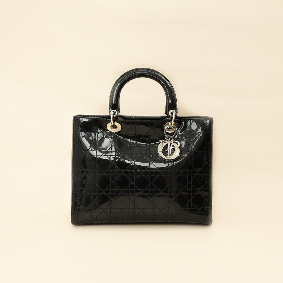 Christian Dior Black Lady Dior Large Bag