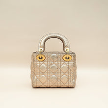 Christian Dior Metallic Rose Gold Python Lady Dior Cannage Supple Mini Bag