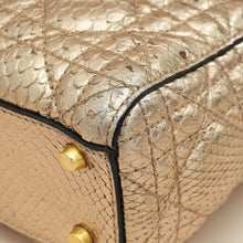 Christian Dior Metallic Rose Gold Python Lady Dior Cannage Supple Mini Bag
