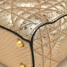 Christian Dior Metallic Rose Gold Python Lady Dior Cannage Supple Mini Bag
