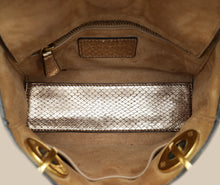 Christian Dior Metallic Rose Gold Python Lady Dior Cannage Supple Mini Bag