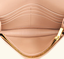 Christian Dior Rose De Vents Caro Cannage Pouch With Chain