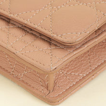 Christian Dior Rose De Vents Caro Cannage Pouch With Chain