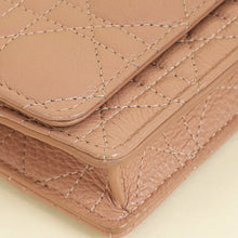 Christian Dior Rose De Vents Caro Cannage Pouch With Chain