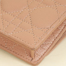 Christian Dior Rose De Vents Caro Cannage Pouch With Chain