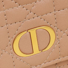 Christian Dior Rose De Vents Caro Cannage Pouch With Chain