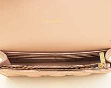 Christian Dior Rose De Vents Caro Cannage Pouch With Chain