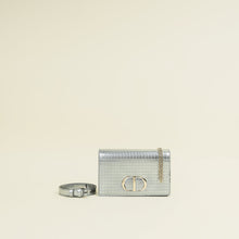 Christian Dior Metallic Silver Micro Cannage 30 Montaigne 2-in-1 Pouch