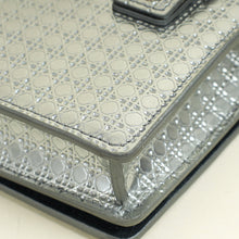 Christian Dior Metallic Silver Micro Cannage 30 Montaigne 2-in-1 Pouch
