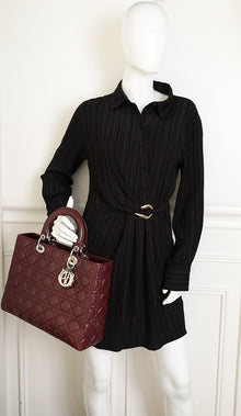 Christian Dior Burgundy Lady Dior Large Bag