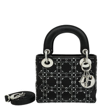 Christian Dior Black Lady Dior Cannage Satin Strass Mini Bag