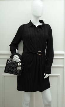 Christian Dior Black Lady Dior Cannage Satin Strass Mini Bag