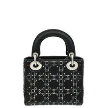 Christian Dior Black Lady Dior Cannage Satin Strass Mini Bag