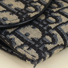 Christian Dior Blue Oblique Saddle Wallet on Chain