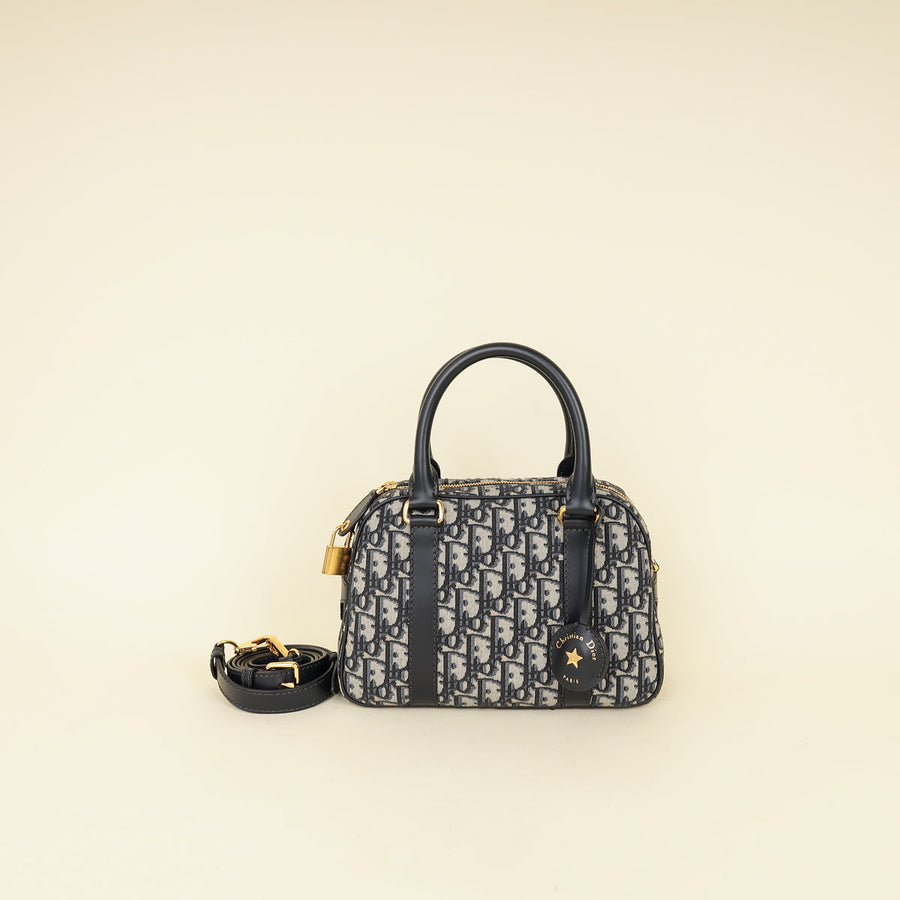 Christian Dior Blue Oblique D-Vibe Bowling Bag