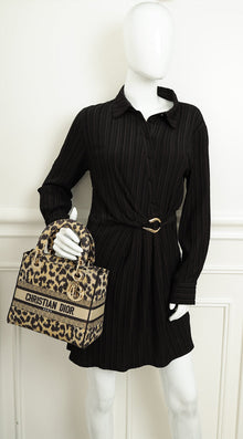 Christian Dior Bicolor Lady D-Lite Mizza Embroidered Medium Bag