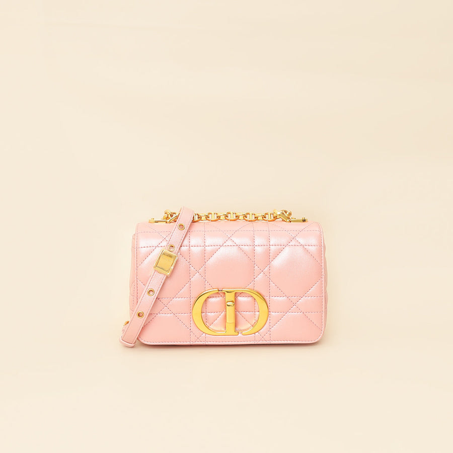 Christian Dior Metallic Macrocannage Small Caro Bag