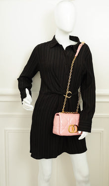 Christian Dior Metallic Macrocannage Small Caro Bag