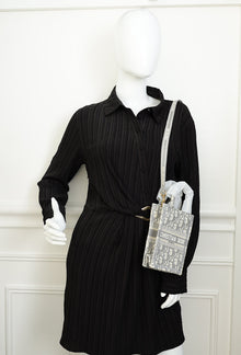 Christian Dior Grey Oblique Mini Vertical Book Tote Bag