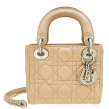 Christian Dior Metallic Nude Lady Dior Mini Shimmering Chain Bag