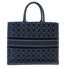 Christian Dior Bicolor Velvet Cannage Book Tote Large Bag