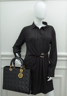 Christian Dior Black Lady Dior Large Bag