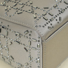 Christian Dior Gray Strass Cannage Satin Mini Lady Dior Bag