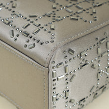 Christian Dior Gray Strass Cannage Satin Mini Lady Dior Bag