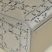 Christian Dior Gray Strass Cannage Satin Mini Lady Dior Bag