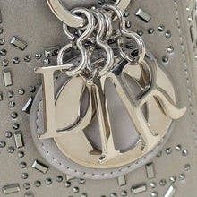 Christian Dior Gray Strass Cannage Satin Mini Lady Dior Bag