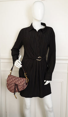 Christian Dior Burgundy Oblique Saddle Medium Bag