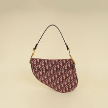 Christian Dior Burgundy Oblique Saddle Medium Bag