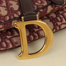 Christian Dior Burgundy Oblique Saddle Medium Bag