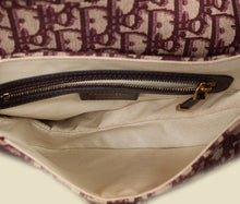 Christian Dior Burgundy Oblique Saddle Medium Bag