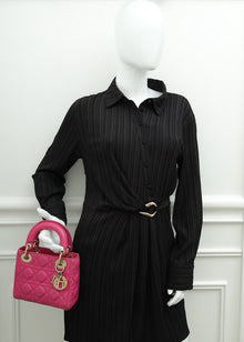 Christian Dior Fuchsia Mini Lady Dior Chain Bag
