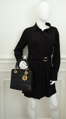 Christian Dior Black Lady Dior Medium Bag