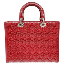 Christian Dior Cherry Red Lady Dior Large Bag