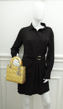 Christian Dior Metallic Gold My Lady Dior Small Bag
