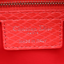 Christian Dior Red Snakeskin Lady Dior Large Bag
