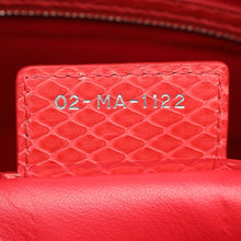 Christian Dior Red Snakeskin Lady Dior Large Bag
