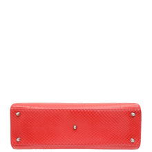 Christian Dior Red Snakeskin Lady Dior Large Bag