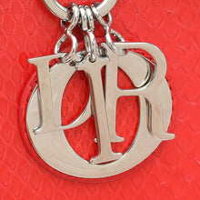 Christian Dior Red Snakeskin Lady Dior Large Bag
