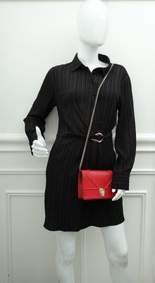 Christian Dior Red Diorama Wallet On Chain