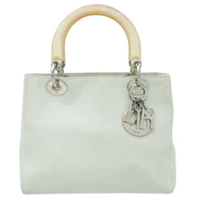 Christian Dior Light Green Lady Dior Fabric Medium Bag