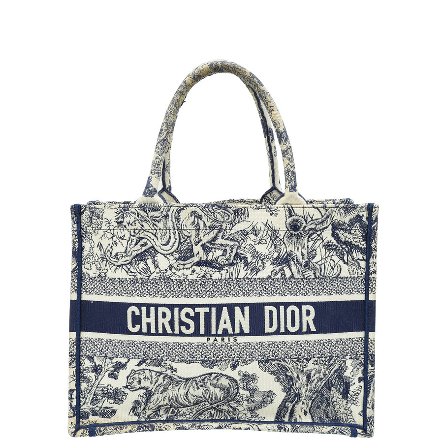 Christian Dior Bicolor Toile De Jouy Book Tote Medium Bag