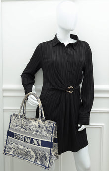 Christian Dior Bicolor Toile De Jouy Book Tote Medium Bag