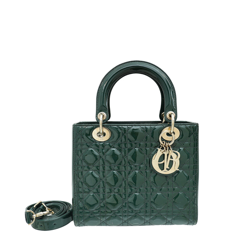 Christian Dior Pine Green Lady Dior Medium Bag