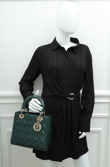 Christian Dior Pine Green Lady Dior Medium Bag